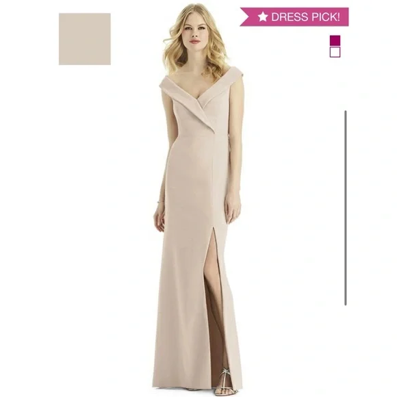 Dessy Collection Dresses | Dessy Bridesmaids Dress In Cameo Crepe | Color: Cream | Size: 4 | Shannawyatt1's Closet